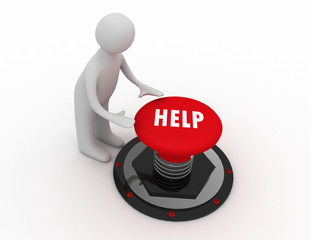 3d man push button help