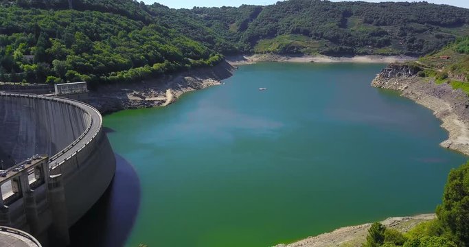 AERIAL VIEW RESERVOIR OF BELESAR, GALICIA