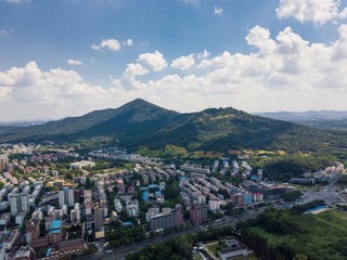 Skyline of Nanjing City Under Blue Sky in A Sunny Day in Summer