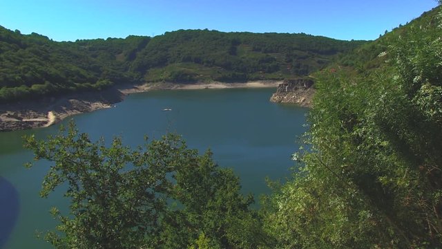 AERIAL VIEW RESERVOIR OF BELESAR, GALICIA