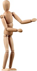 Wooden mannequin gesturing