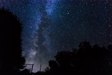 Fototapeta na wymiar Starry sky, night time, Belarus, summer.