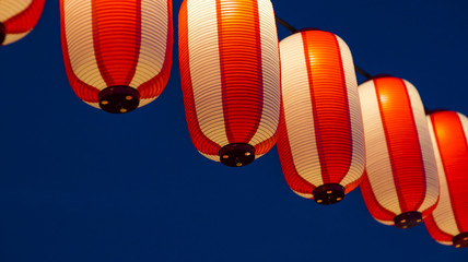 Paper lanterns has been in existent in china, japan and korea for centuries and they are usually made from light materials Abstract background Found in temples, shops, restaurants and in homes