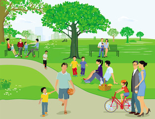 Menschen entspannen im Park