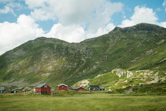 Living houses in highlands in Trysil, Norway's largest ski resort
