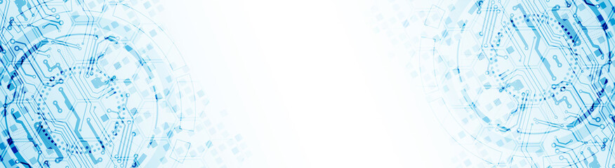 Abstract circle technology concept. Circuit board, high computer color background.