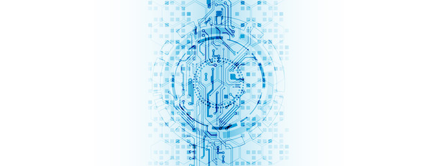 Abstract circle technology concept. Circuit board, high computer color background.