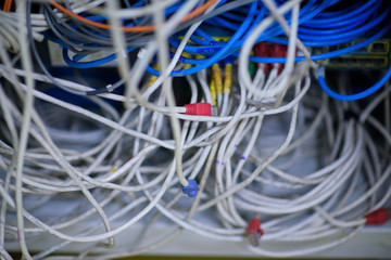 lan cable cluttered, server internet