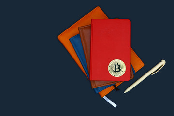 bitcoin and notebooks, isolated