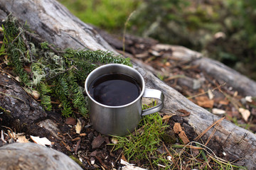 travel mug with herbal tea