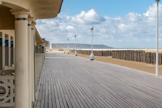 French landscape - Normandie. The promenade of Deauville in autumn.