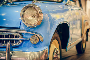 retro car in blue
