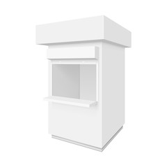 Promotional or trade outdoor kiosk. Illustration isolated on white background. Graphic concept for your design