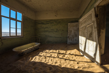 Abandoned ghost town of Kolmanskop in Namibia