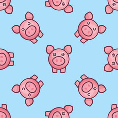 Obraz premium Cute pigs seamless pattern