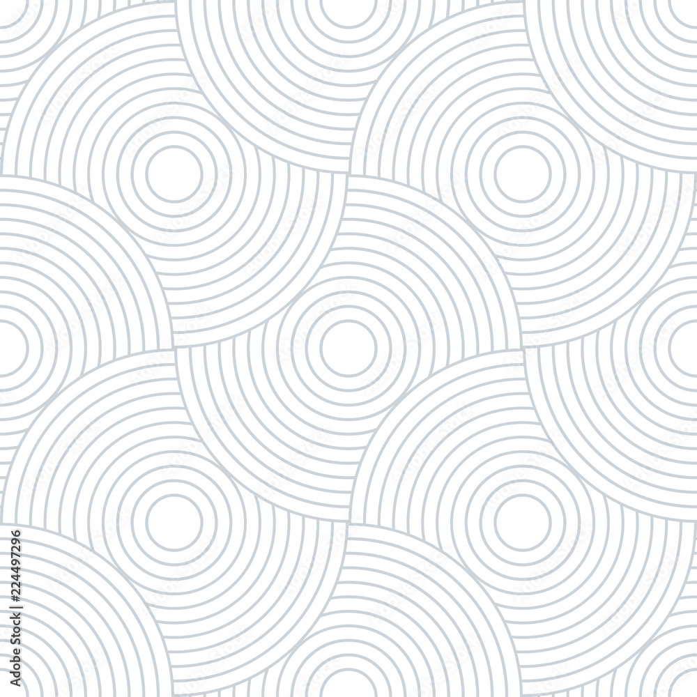 Poster Abstract retro pattern of geometric shapes. Neutral  mosaic backdrop. Geometric wave of circles  background, vector