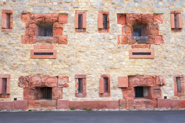 Hausfassade in der Reduite in Mainz-Kastel