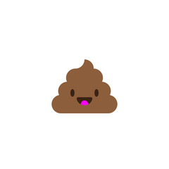 Pile of Poo icon. Shit emoticon flat design