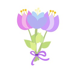 Beautiful decorative bouquet vector illustration. Bouquet of flowers in graphic style.