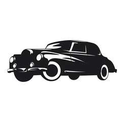 Silhouette of a retro car of the 1920s