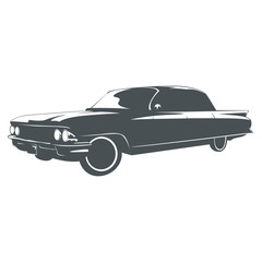 Vector drawing of a stylish vintage car