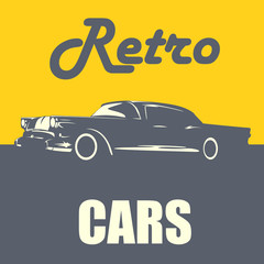 Poster of a classic retro machine that stands on an orange background