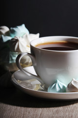 Coffee and meringues for breakfast