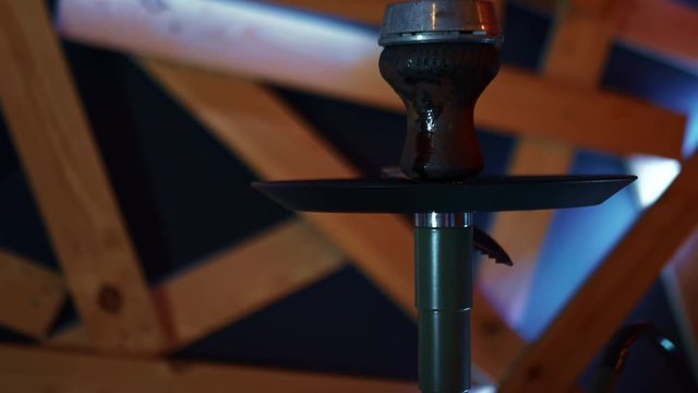 Hookah on the table before serving in the hookah bar.