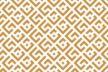 Abstract geometric pattern. A seamless vector background. White and gold ornament. Graphic modern pattern. Simple lattice graphic design