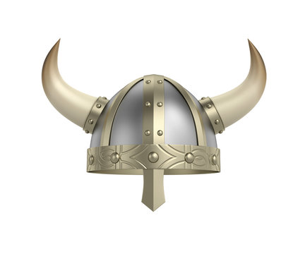 Viking helmet with horns, clipping path included