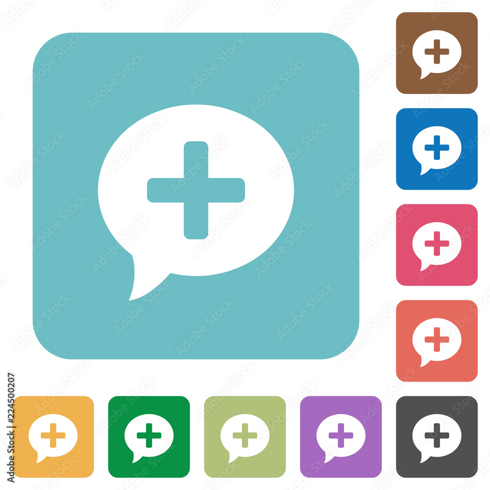Poster add comment rounded square flat icons