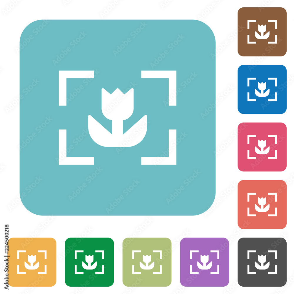 Poster camera macro mode rounded square flat icons