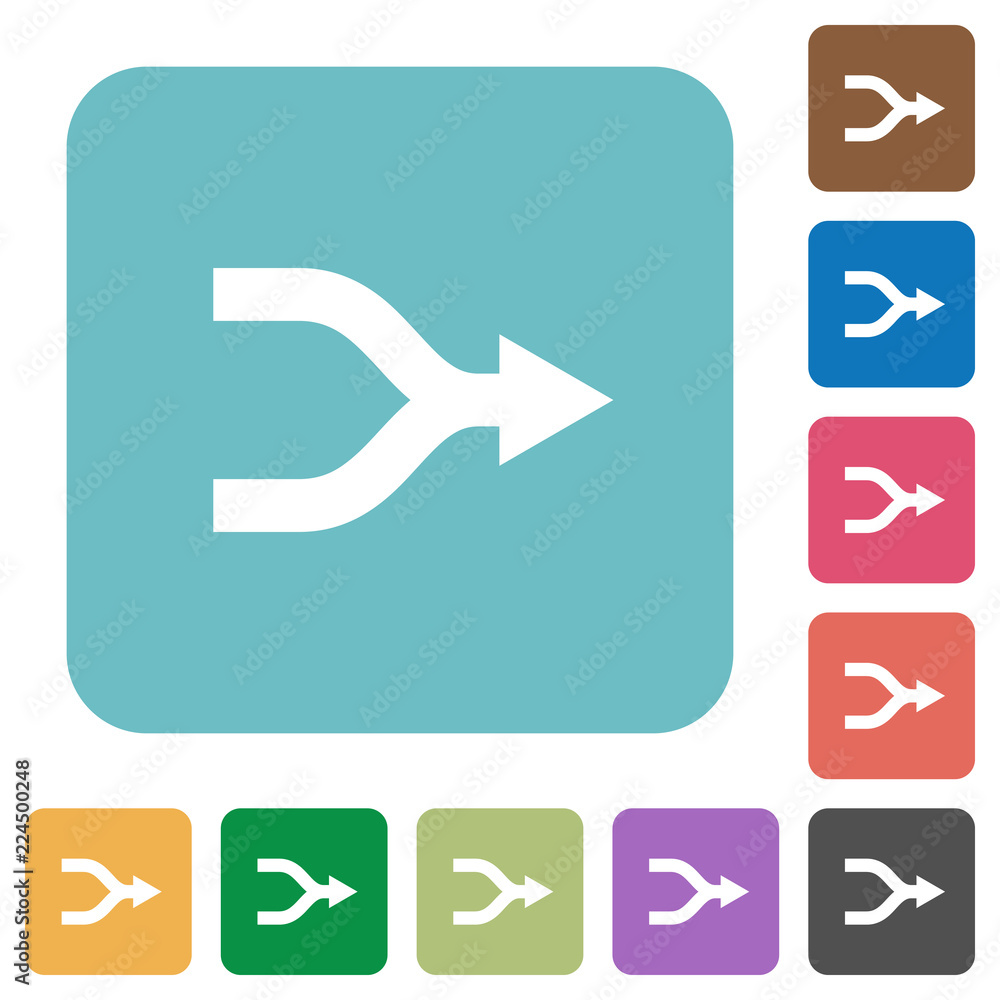 Poster merge arrows rounded square flat icons
