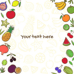 Fruits cute banner background template with copy space for promotional or sales event