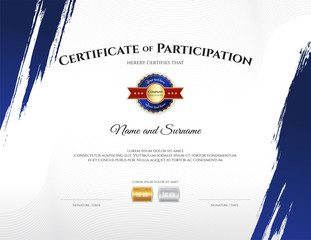 Certificate template in sport theme with border frame, Diploma design