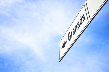 Signboard pointing towards Granada
