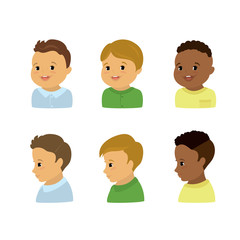 Boys faces,isolated on light background