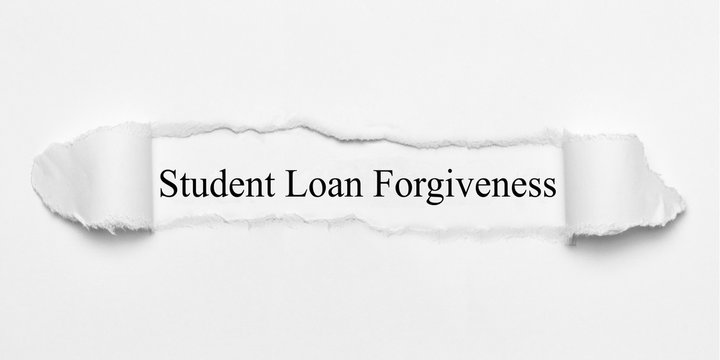 Student Loan Forgiveness on white torn paper