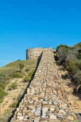 Naklejka premium Archaeological Area Stageira. Ruins of ancient Stagira, Greece.