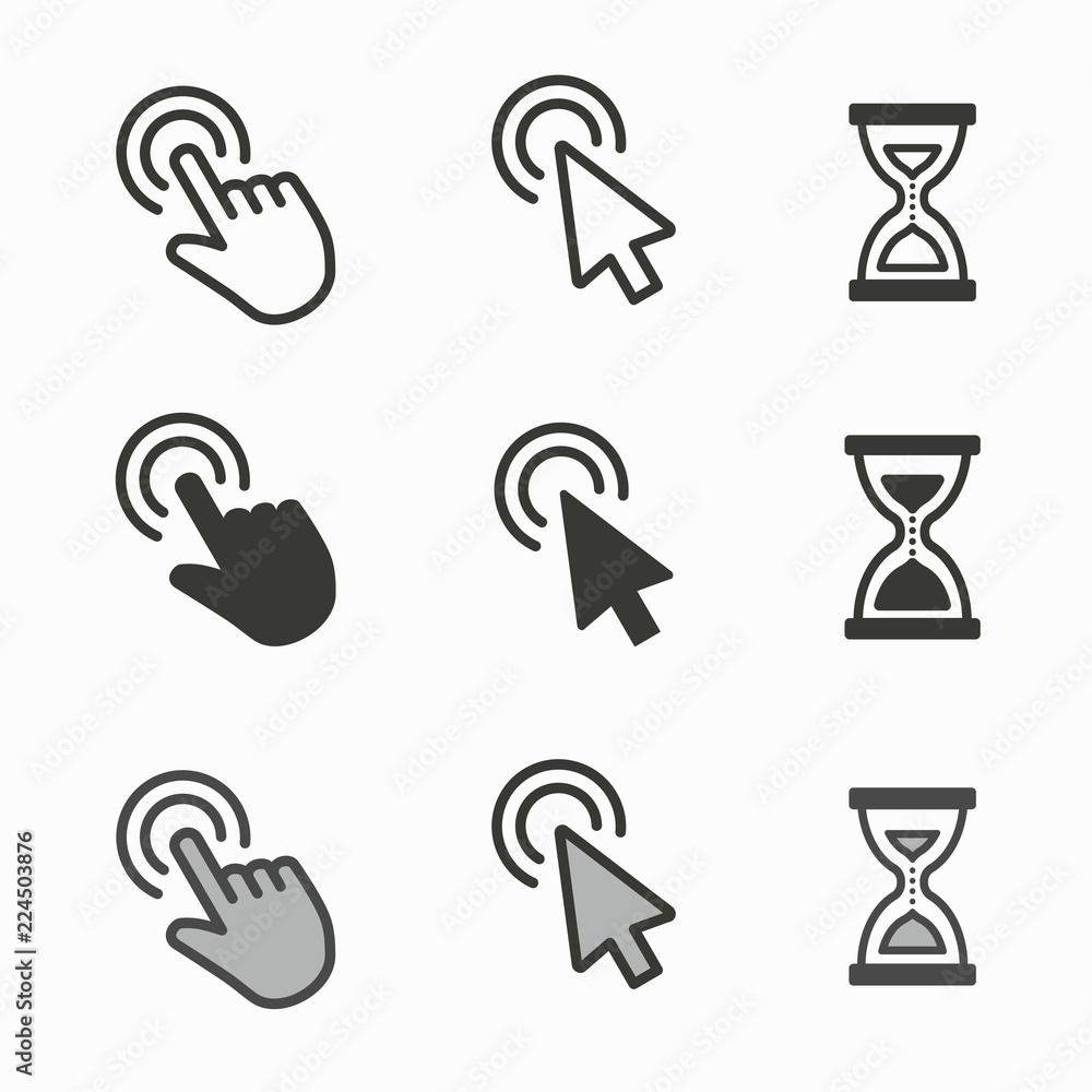 Poster mouse cursor icons for graphic and web design.