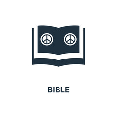Bible icon. Black filled vector illustration. Bible symbol on white background.