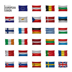 flags of the european union. Vector illustration.