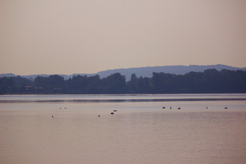 swan lake moutain horizon