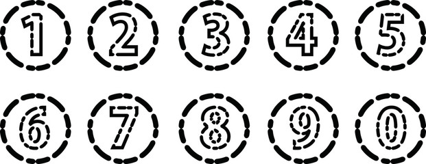 Black Irregular dot line style figure set