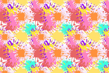 Vector Seamless Pattern, Paint Splashes, Light Abstract Background.