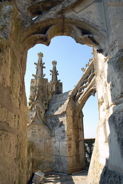 Ville de Verneuil-sur-Avre, détail de l'église de la Madeleine, département de l'Eure, Normandie, France
