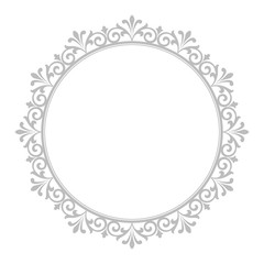 Decorative frame Elegant vector element for design in Eastern style, place for text. Floral grey border. Lace illustration for invitations and greeting cards