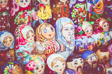 Nested dolls in the souvenir from Ukraine.