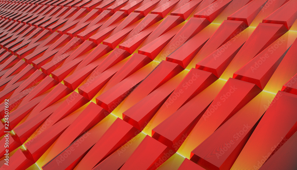 Poster abstract geometric architecture red pattern with linesbox light and ideas / illustration