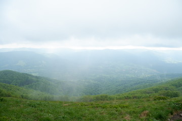 Mountains view clouds forest